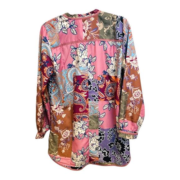 NWOT Soft Surroundings Blouse Hi/Low Pullover Patchwork Print Size M - Picture 3 of 9